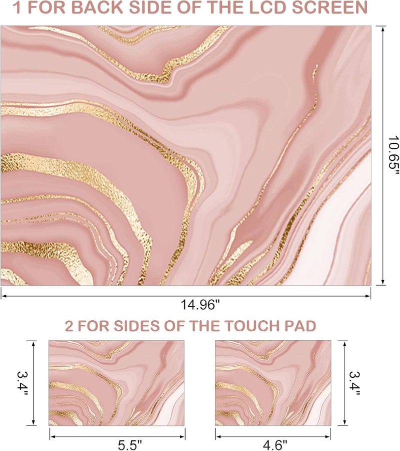 DINKY Laptop Skin Sticker Decal, 12" 13" 13.3" 14" 15" 15.4" 15.7 inch Laptop Universal Reusable Vinyl Skin Stickers Cover Art Decal Notebook PC Personalized Protector-Rose Gold Fluid - Image 2